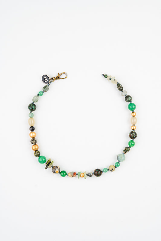 WEB58 Dog Collar Semi-Precious Stones